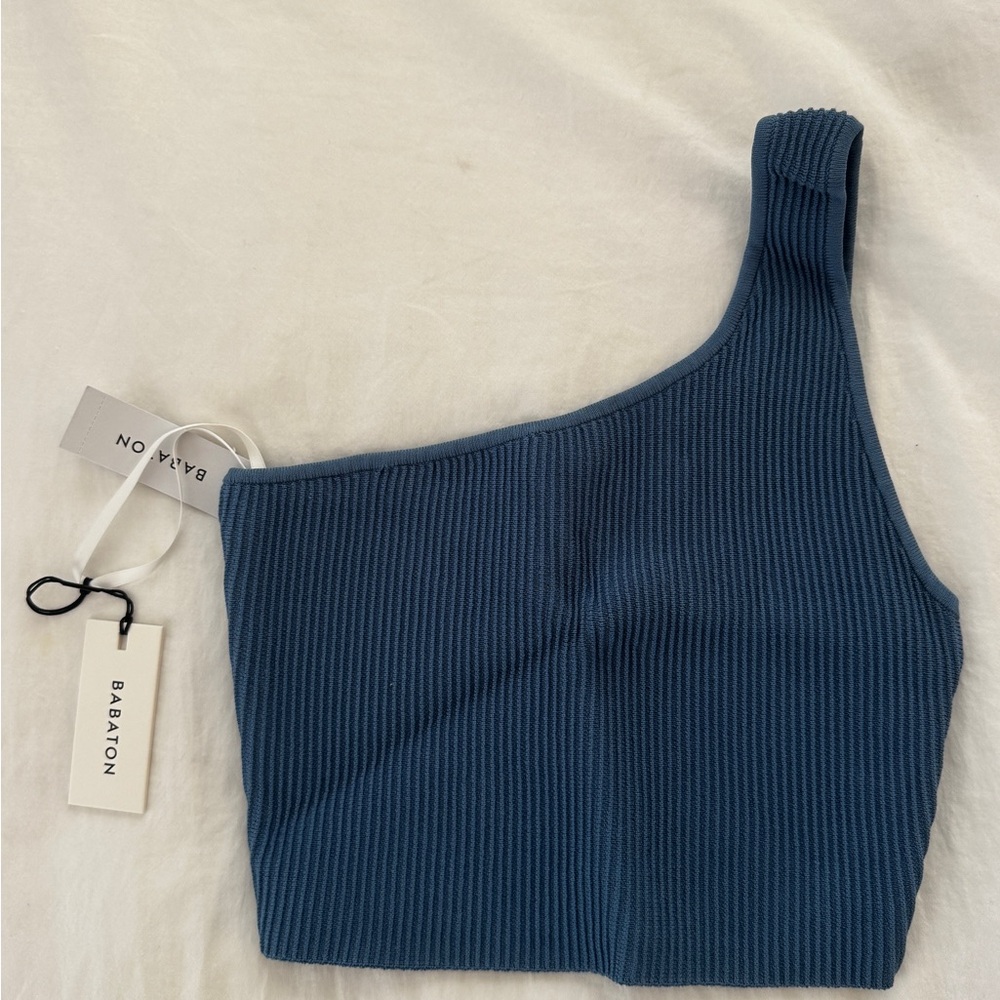 Babaton Teal One-Shoulder Top